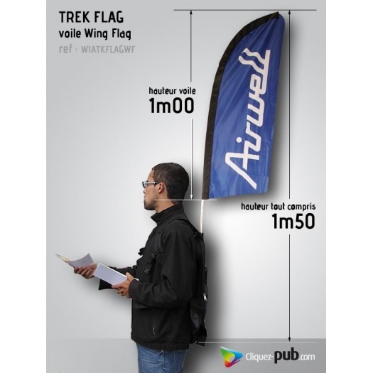 Kit Voile Wind Flag sur sac à dos